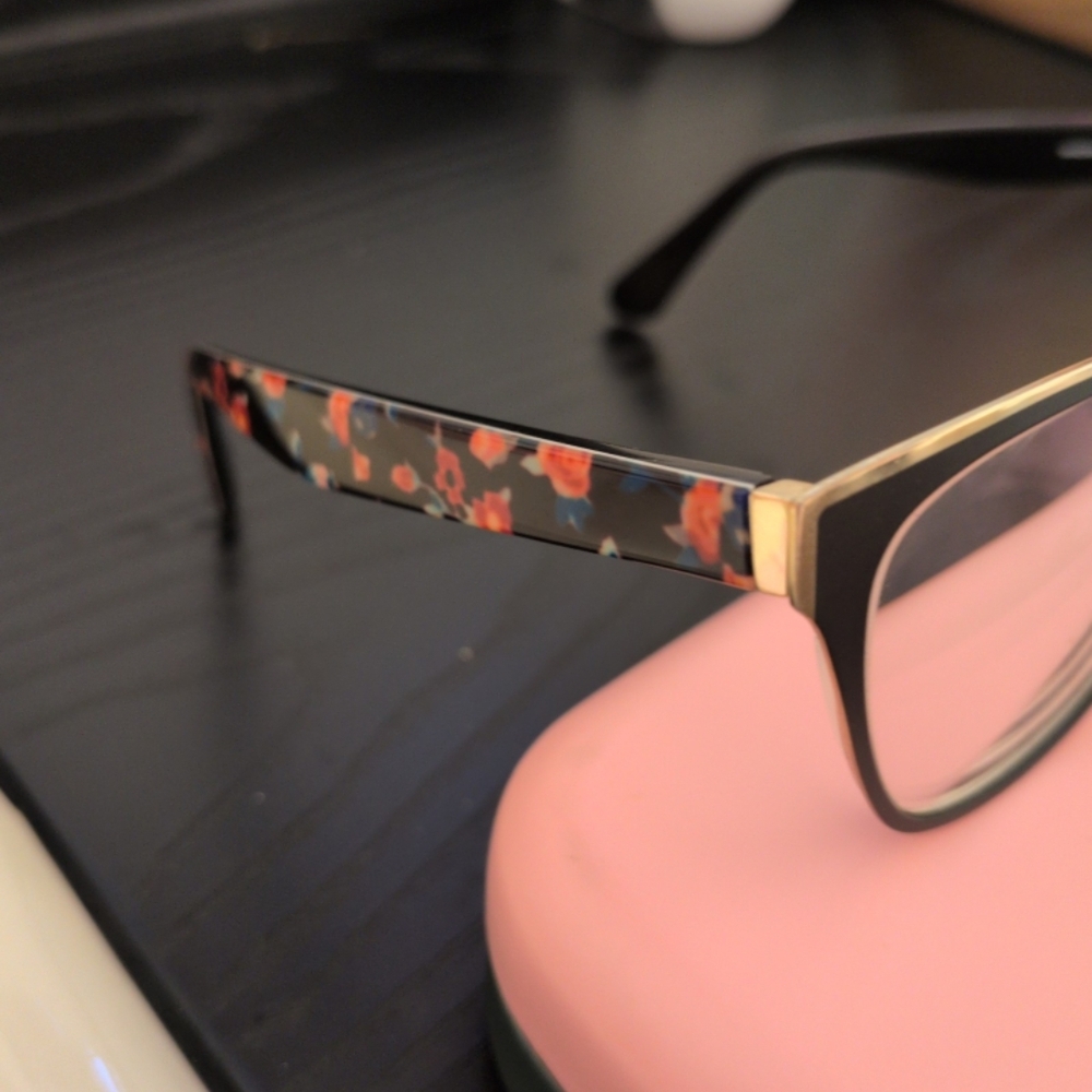 kate spade black and gold cat-eye glasses Vanda